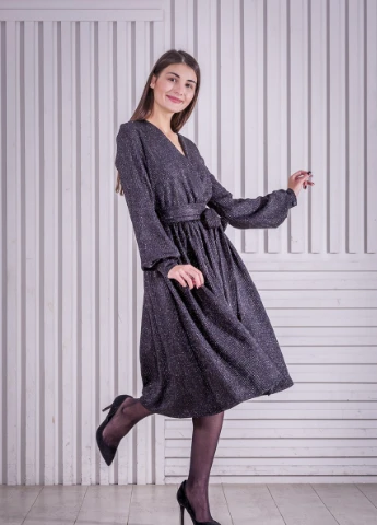 Чорна вечірня плаття, сукня з спідницею-сонце FashionYouWant однотонна