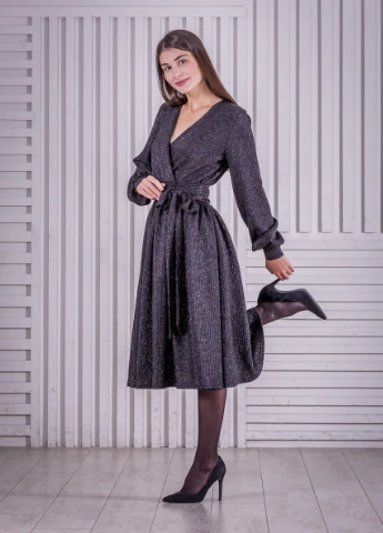 Чорна вечірня плаття, сукня з спідницею-сонце FashionYouWant однотонна
