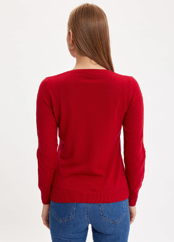 Красный демисезонный полувер пуловер DeFacto