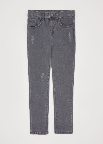 Штани DeFacto завужені сірі джинсові бавовна