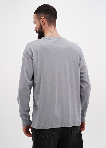 Серый демисезонный кэжуал лонгслив Blue 84 с рисунком