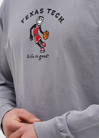 Серый демисезонный кэжуал лонгслив Blue 84 с рисунком