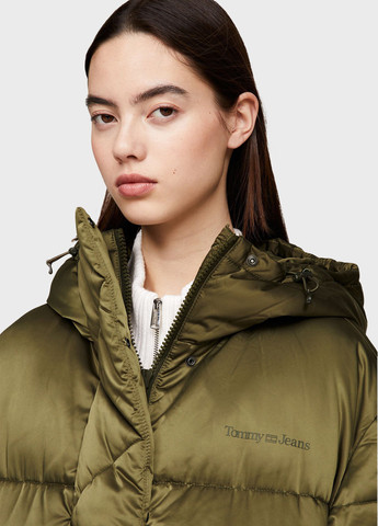 Зеленая зимняя куртка Tommy Jeans