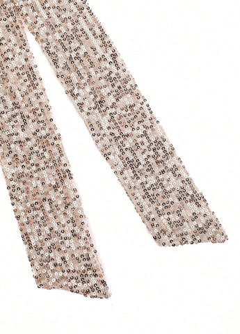 Комбинезон SHEIN комбинезон-брюки однотонный золотой вечерний, праздничный полиэстер