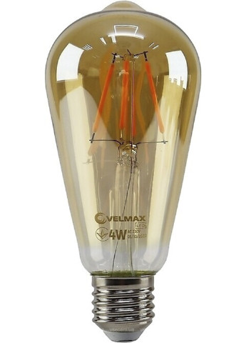 Светодиодная филаментная лампа Velmax filament ST64 4W 2200K E27 amber Led (255259022)