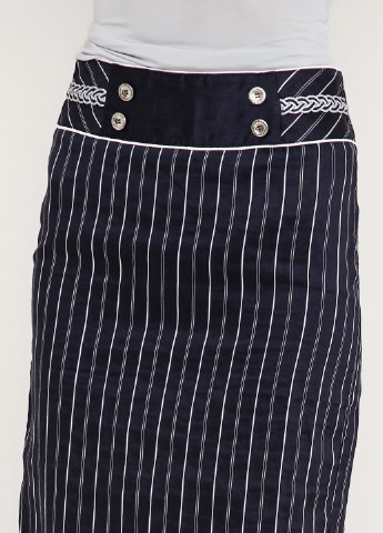 Темно-синяя кэжуал в полоску юбка Sassofono с высокой талией