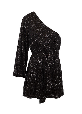 Чорна коктейльна сукня на одне плече Glamorous однотонна