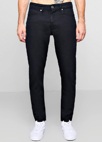 Черные демисезонные со средней талией джинсы Boohoo