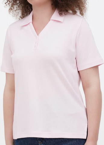 Светло-розовая женская футболка-поло Minus однотонная