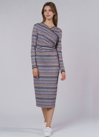 Комбинированное кэжуал платье футляр Evercode с орнаментом