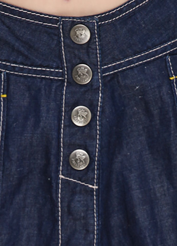 Темно-синяя джинсовая однотонная юбка Parasuco а-силуэта (трапеция)