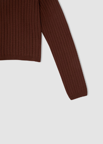 Коричневий зимовий джемпер пуловер DeFacto
