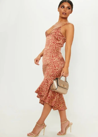 Коричневое кэжуал платье PrettyLittleThing леопардовый