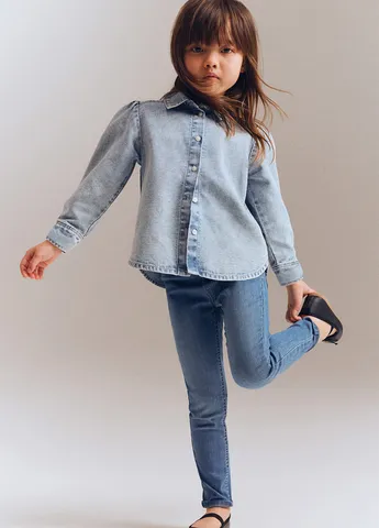 Синие демисезонные джеггинсы H&M