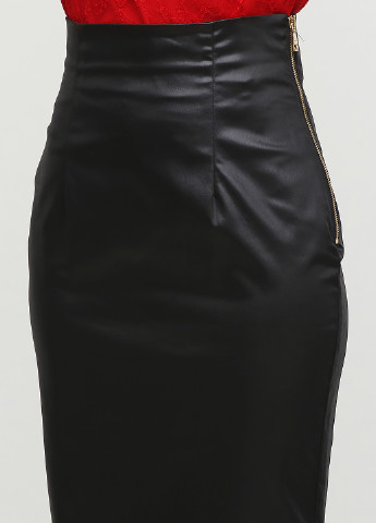 Черная кэжуал однотонная юбка Moschino миди