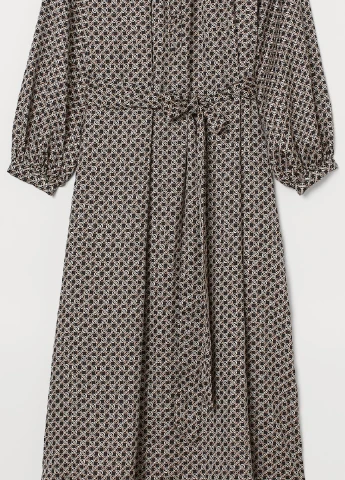 Черное кэжуал платье клеш H&M с рисунком