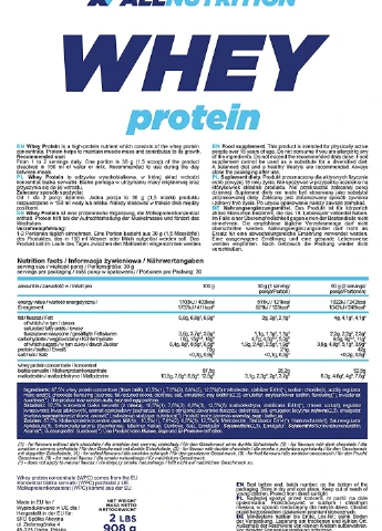 Сывороточный протеин Whey Protein 900g (Vanilla Banana) Allnutrition (254916581)