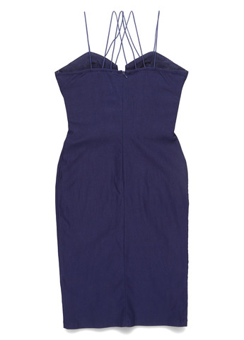 Синее коктейльное, кэжуал платье футляр Rare London однотонное