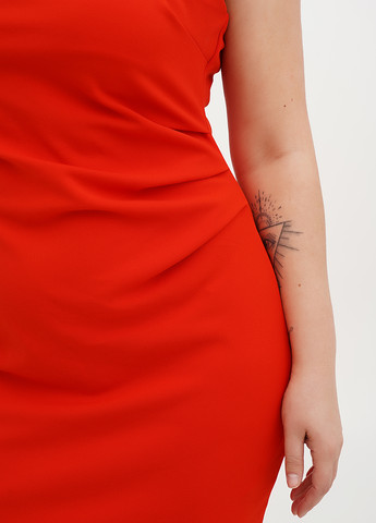 Червона коктейльна сукня футляр H&M однотонна