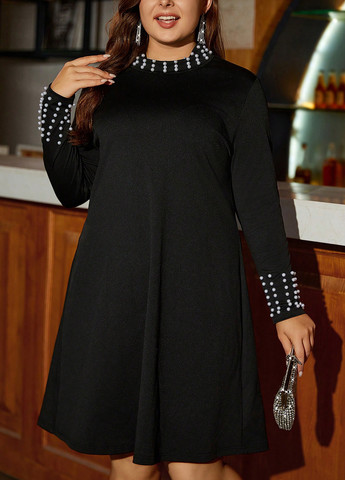 Чорна кежуал сукня а-силует SHEIN однотонна