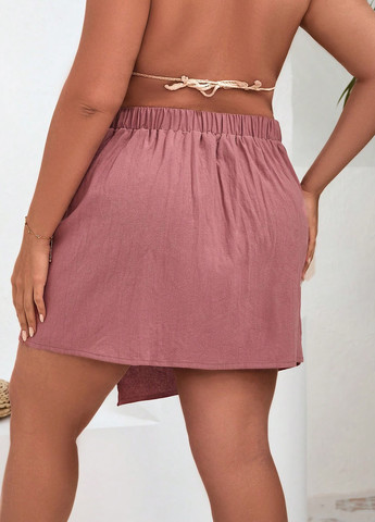 Розовая кэжуал однотонная юбка SHEIN на запах