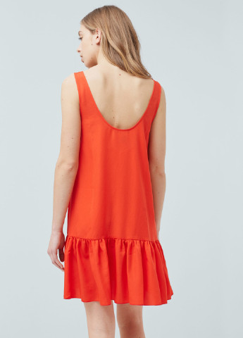 Оранжевое кэжуал платье клеш Mango однотонное