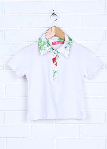 Белая детская футболка-поло для девочки Piazza Italia