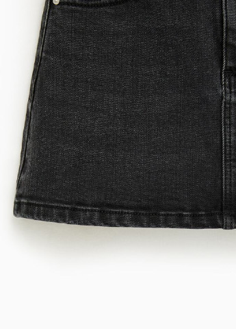 Серая джинсовая однотонная юбка Zara карандаш