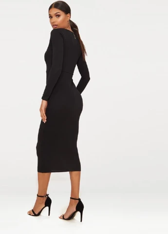Черное кэжуал платье футляр PrettyLittleThing однотонное