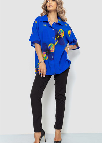 Синяя кэжуал рубашка с цветами Ager