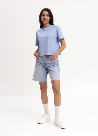 Блакитна літня футболка жіноча вкорочена KASTA design