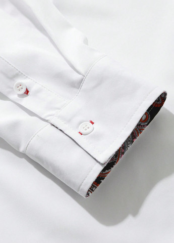 Белая классическая, кэжуал рубашка колор блок SHEIN