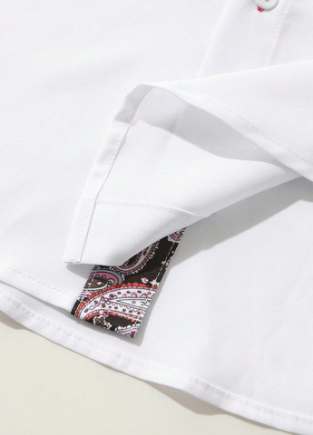 Белая классическая, кэжуал рубашка колор блок SHEIN