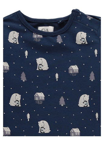 Темно-синяя всесезон пижама (лонгслив, брюки) лонгслив + брюки C&A