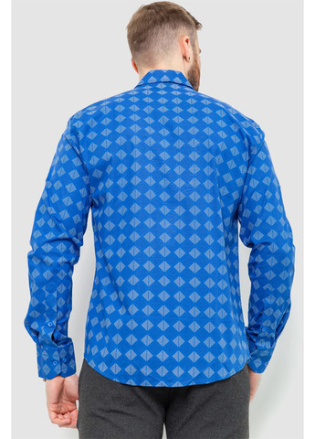Синяя кэжуал рубашка с геометрическим узором Ager