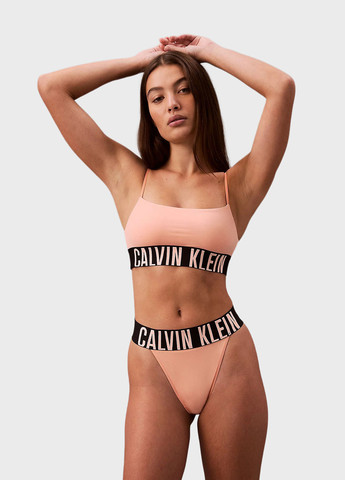 Помаранчевий топ бюстгальтер Calvin Klein без кісточок поліамід