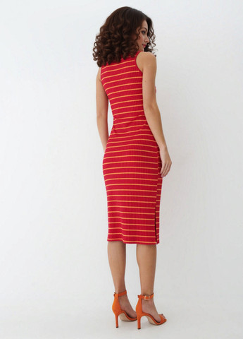 Красное кэжуал платье платье-майка Mohito в полоску