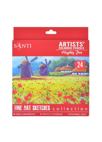 Олівці кольорові Highly Pro 24 шт (742391) Santi (254069906)