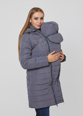 Серая зимняя слингокуртка для беременных Lullababe