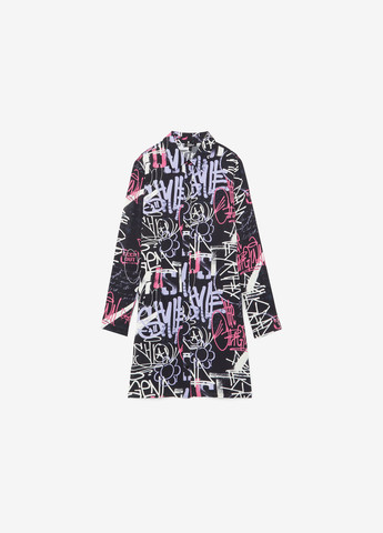 Черное кэжуал платье рубашка Jennyfer с рисунком