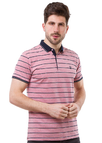 Розовая футболка-поло для мужчин Jlab+Remix в полоску