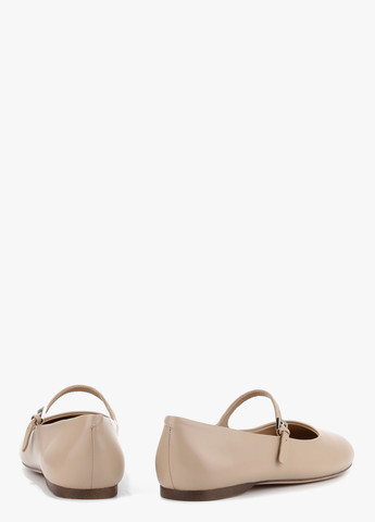 Жіночі балетки Le'BERDES | бежеві однотонні без декору натуральна шкіра (370452001)
