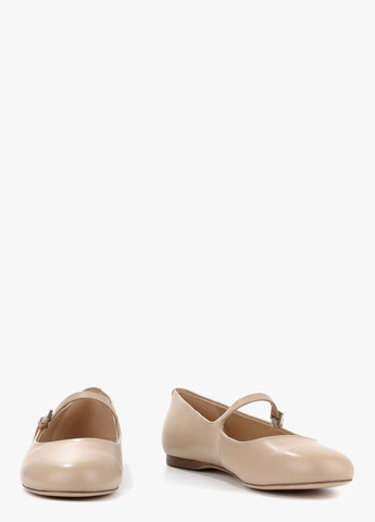 Жіночі балетки Le'BERDES | бежеві однотонні без декору натуральна шкіра (370452001)