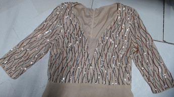 Бежева коктейльна, кежуал сукня кльош SHEIN троянди