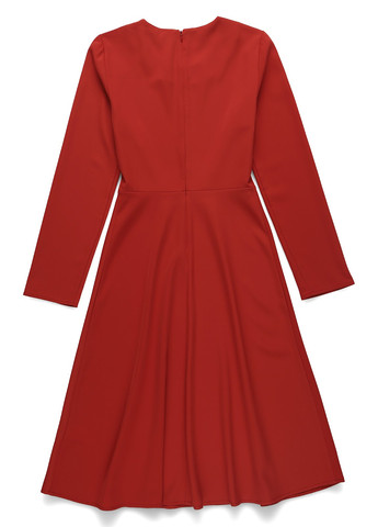 Красное кэжуал платье клеш Kiomi однотонное