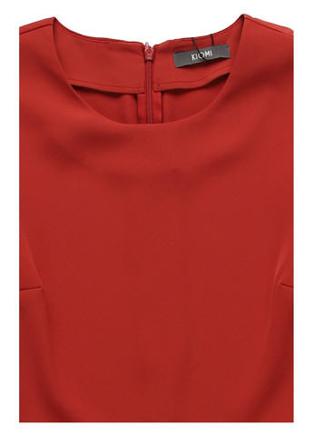 Красное кэжуал платье клеш Kiomi однотонное