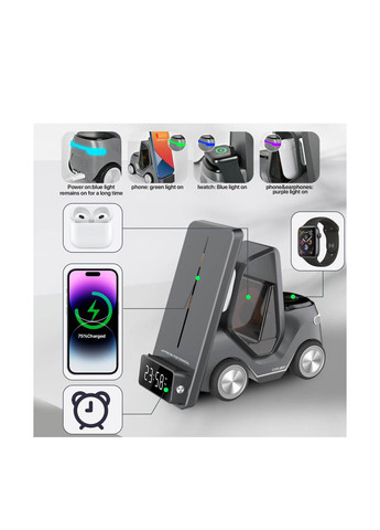 Беспроводное зарядное устройство DriveCharge 6 в 1, 10х10х4 см TheGeneral (304674887)