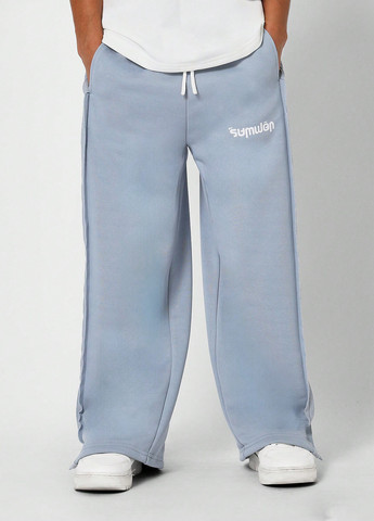 Голубые спортивные демисезонные брюки SHEIN