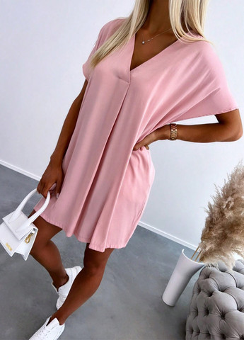 Світло-рожева кежуал, пляжна сукня а-силует SHEIN однотонна