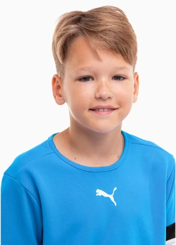 Блакитна демісезонна футболка 704938-02 Puma teamRISE Jersey Jr